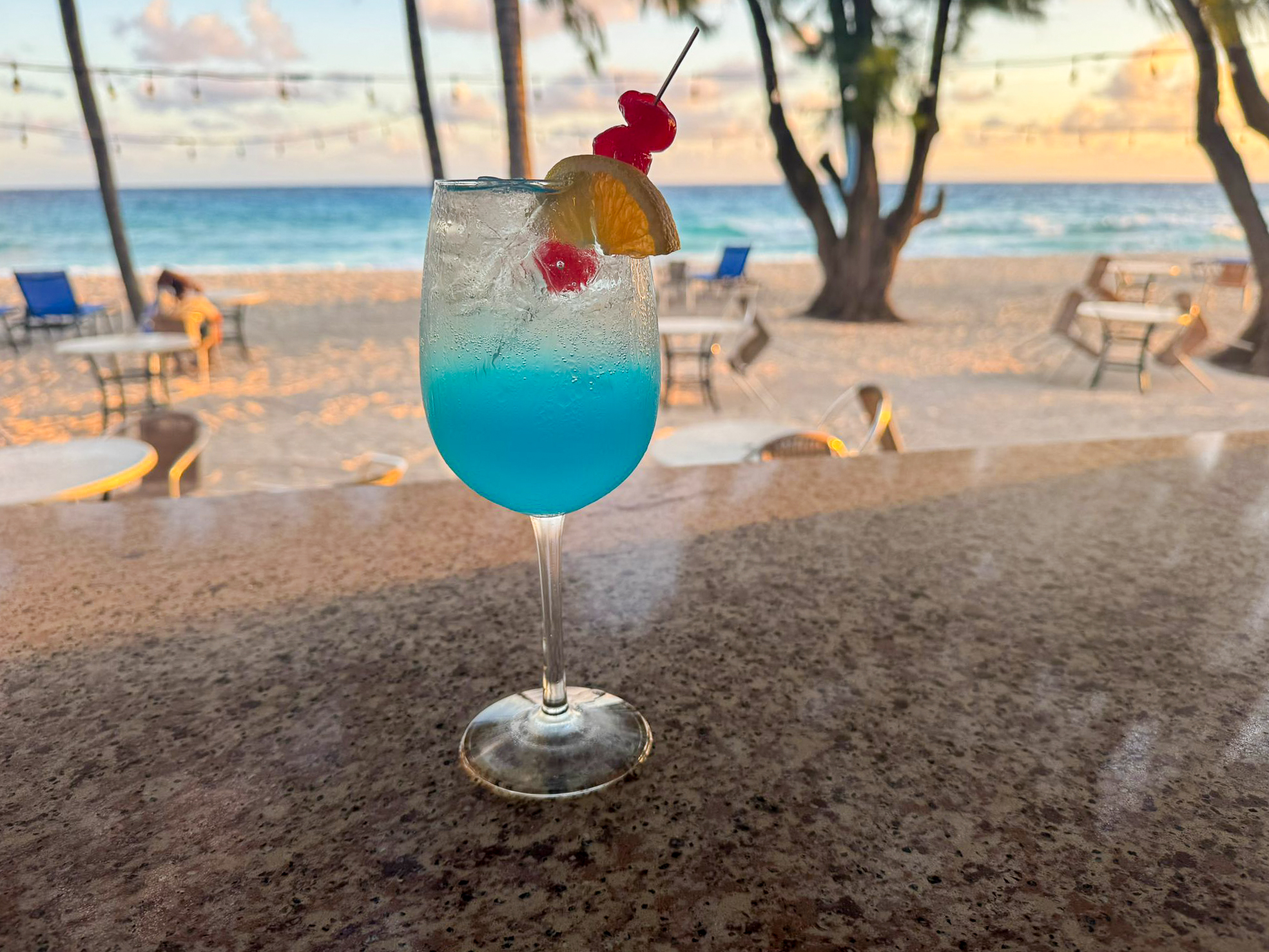 Pureocean Mist cocktail by the beach at Divi Southwinds